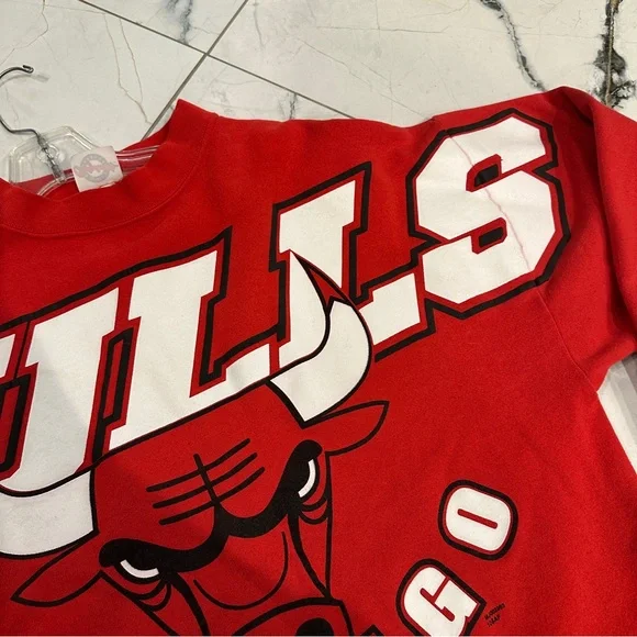 Vintage 1990s Chicago Bulls Crewneck Sweatshirt Original 6 NBA Jordan Era - Picture 8 of 9